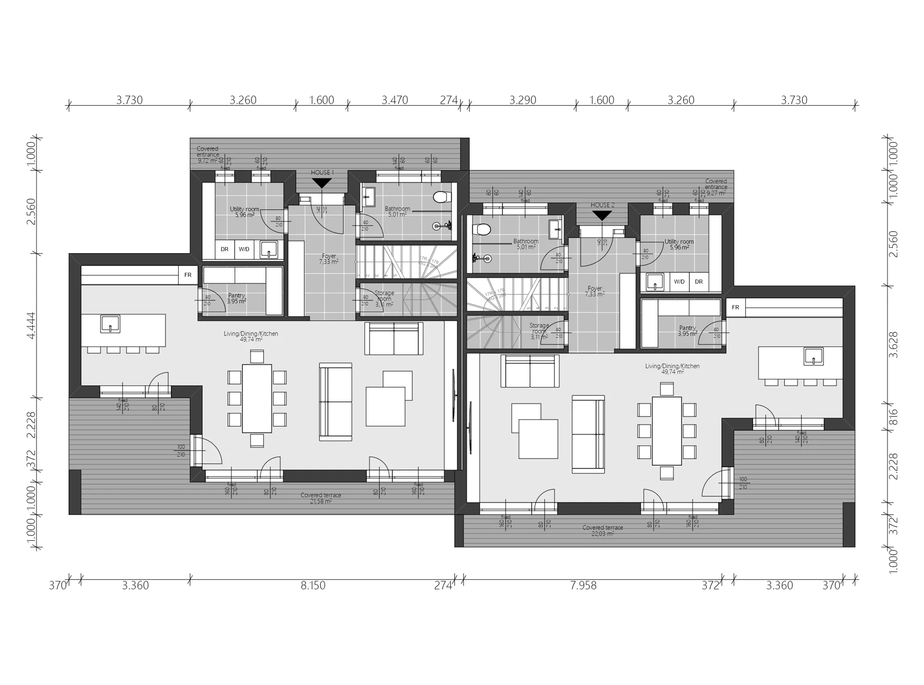Grundrisse Doppeleinfamilienhaus 1
